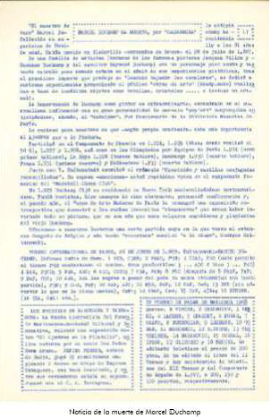 Revista Trebejos. Muerte de Duchamp
